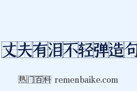 丈夫有泪不轻弹造句是什么意思的图片